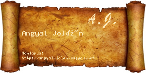Angyal Jolán névjegykártya